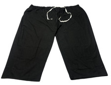 Scrub Pants Unisex 10X Black Solid 3 Pockets Elastic Waistband Medical NWOT