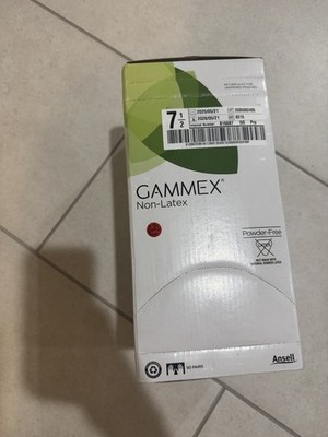 NEW 50 PAIRS Ansell Gammex Non-Latex Gloves Neoprene, Size 7.5, Medical Surgical