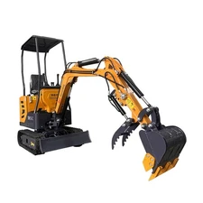 1-Ton Mini Excavator Tracked 13.5HP B&S Gas Engine w/Hydraulic Thumb& Swing Boom