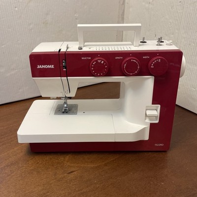 Beginner Sewing Machine - Janome 1522RD Red 22 Stitches Built in Threader