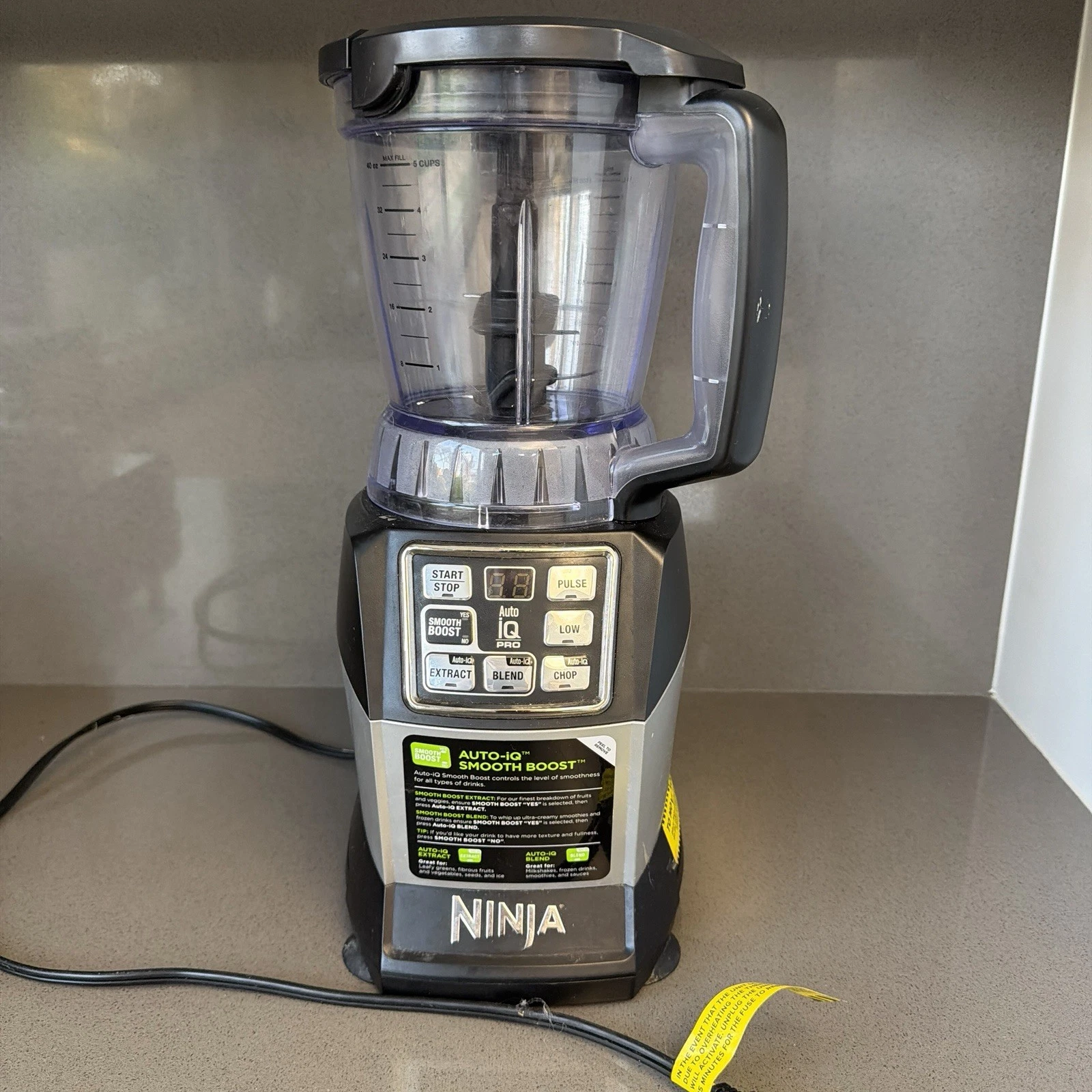 Ninja Nutri Ninja Pro BL492 Auto-iQ Smooth Boost 1200W Blender Food Processor