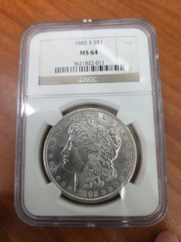 1882-S Morgan Silver Dollar NGC MS 64 Brilliant Uncirculated
