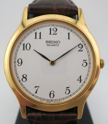 Seiko Gold-Tone Quartz Dress Watch - V700-8A58 / V700-8A10 - New Battery
