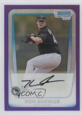 2011 Bowman Chrome Prospects Purple Refractor 114/799 Tom Koehler #BCP129 0l2