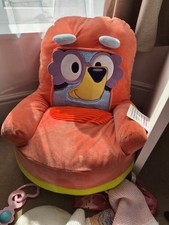 Bluey Character Beanbag Kids 1 Seater Fabric Orange Cartoon Theme