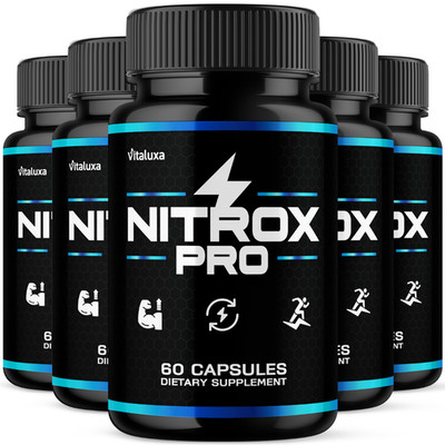 (5 Pack) Nitrox Pro Capsules, Supplement with Strength Formula (300 Capsules)