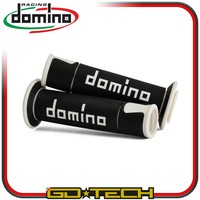 Domino A450 On Road Racing Lenkergriffe 22Mm 24Mm Schwarz Weiß Offen 125Mm 2Stk