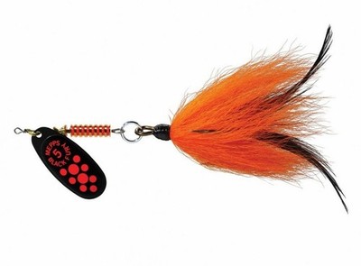 Mepps Black Fury Musky Killer Spinnerbait 3/4oz Flourescent Red Dot-Org BFM FL-O