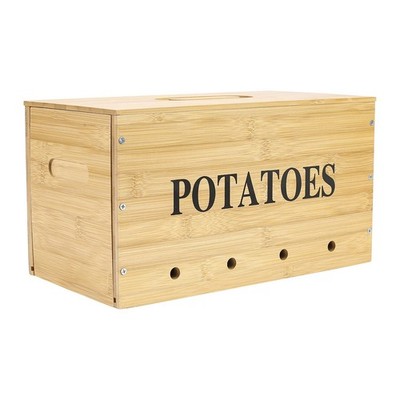 Potato Storage, Bamboo Storage Bin for Potato, Kitchen Storage Canister with ...