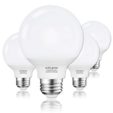 G25 LED Globe 5W 60W Eq E26 4000K 500LM Vanity Mirror Bulbs 4-Pack for Bathroom