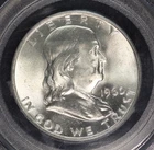 Franklin Silver Half Dollar 1960 D. PCGS MS-64 FBL Blast White Lot 9064-579-2509