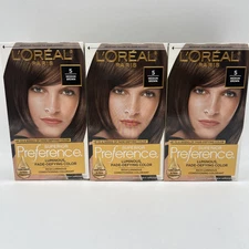 L'Oreal Superior Preference Permanent Hair Color 5 Medium Brown 3 Pack