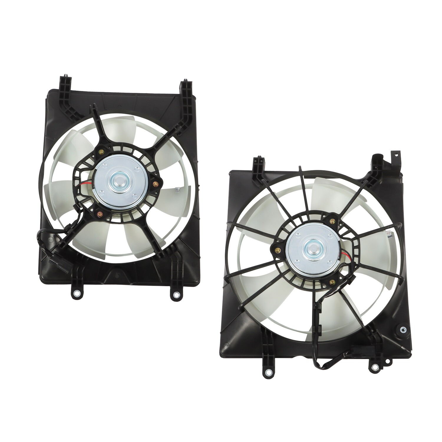 Pair AC Condenser Radiator Cooling Fan For 2012-2015 Honda Civic 2013-2017 Acura