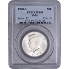 1998-S 50C Kennedy Silver Half Dollar ~ PCGS MS69 - Matte Finish SMS