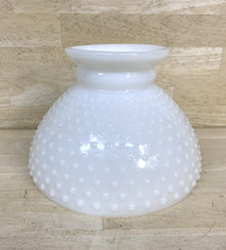 Vintage Hobnail Milk Glass Lamp Shade 8" Hurricane Pendant Light White GWTW