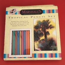 SEALED Marshall's Photo Coloring System TROPICAL PENCIL SET 14 Painting Pencils
