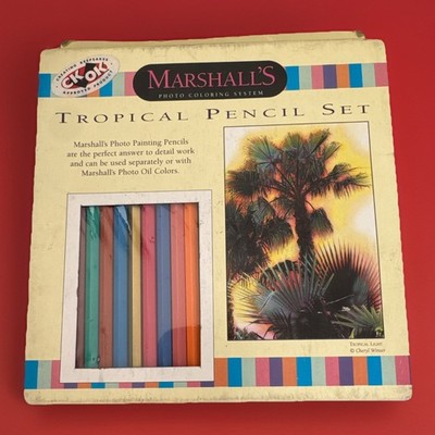 SEALED Marshall's Photo Coloring System TROPICAL PENCIL SET 14 Painting Pencils