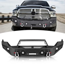 Steel Front Winch Bumper Assembly Fits Dodge Ram 1500 2013-2018 W Light D-rings
