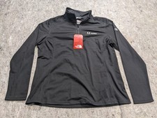 The North Face Women XL Black Pullover Fleece Adobe Logo 1/4 Zip Mock Neck