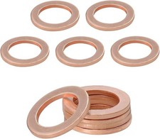 10 PCS Oil Drain Plug Gasket, 14mm Copper Oil Crush Washer Compatible with OE...