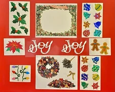 Vintage Mrs. Grossman's Stickers Christmas Poinsettia Holly Gingerbread Ornament