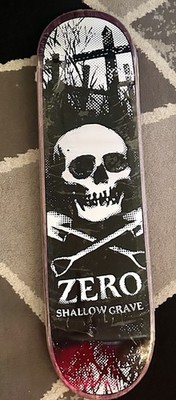 Zero Shallow Grave Skateboard Deck Skull Black Art Graphic