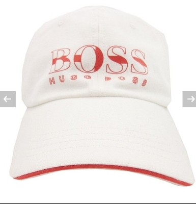Hugo Boss Kids Logo Baseball Cap White Cotton, Sz 58 (XL), NWT!