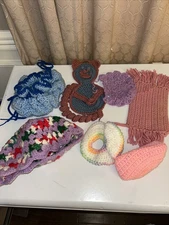 Lot Of 7 Crochet Items-REFER TO PICTURES FOR DETAILS
