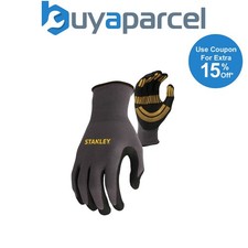 Stanley Razor Thread Gloves Nitrile Palm Extreme Grip Washable Breathable Large