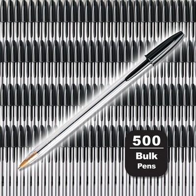 BIC Cristal Xtra Smooth Black Ballpoint Pens, 1 Count (Pack of 500), 