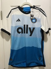 Adidas Charlotte FC NWT Soccer Jersey Ally Sponsor Authentic Blue Medium HZ6175