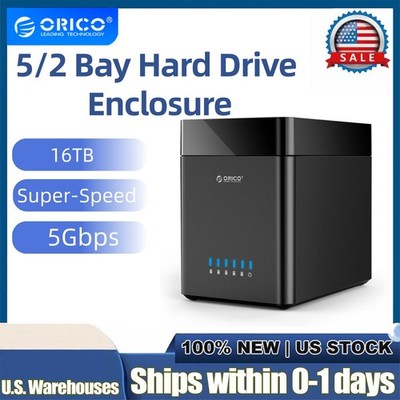 ORICO 5/2 Bay Hard Drive Enclosure 3.5'' SATA HDD Docking Station USB3.0 Type C