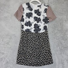 Topshop Petite Dress Womens 0 Multicolor Floral Mixed Print Short Sleeve Mini