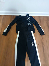 Jordan Boys Black/White/Gray Colorblock Logo 2-Piece Tracksuit Full Zip S