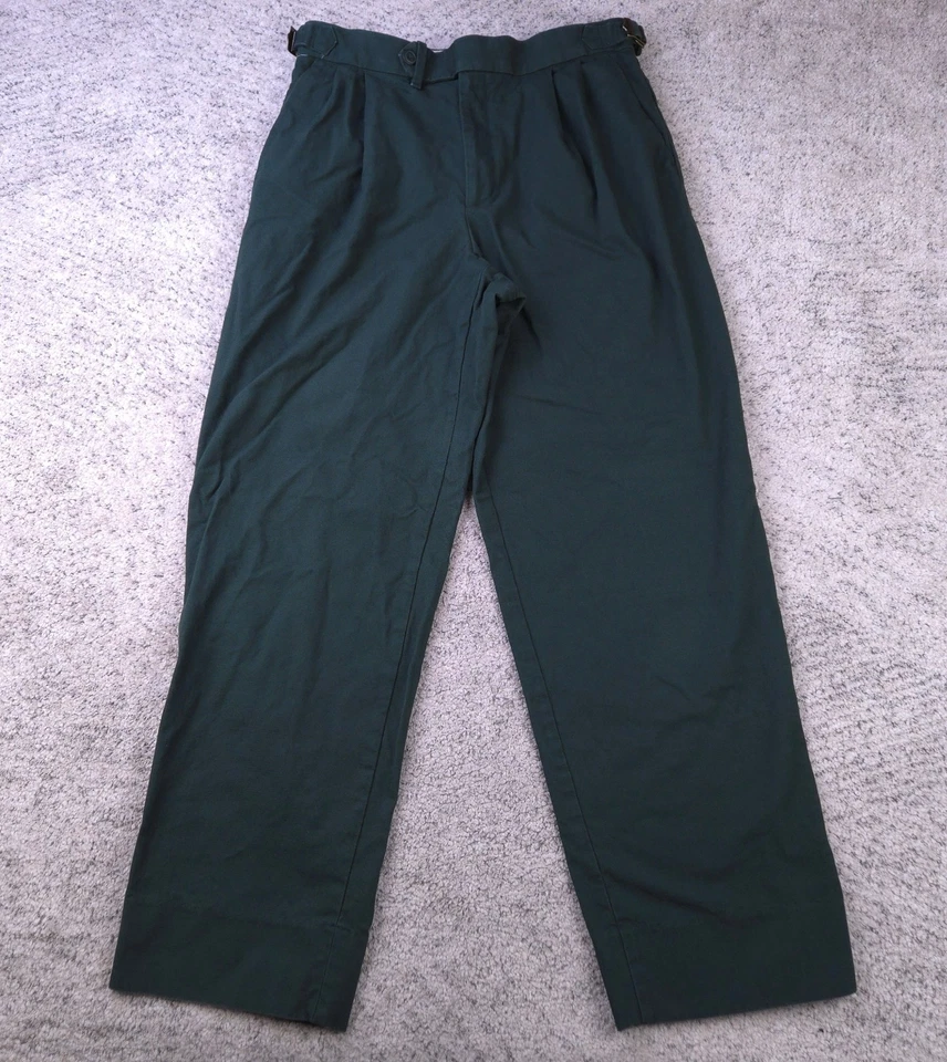 Pantalones de atletismo Banana Republic para hombre 30x31 hebilla ajustable plisada verde BR Foto 2 de 4