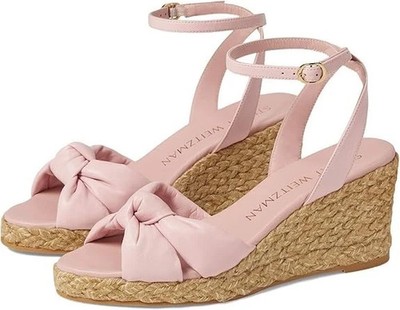 Stuart Weitzman Playa Espadrille Knot Wedge, Ballet/Natural, US 9 B