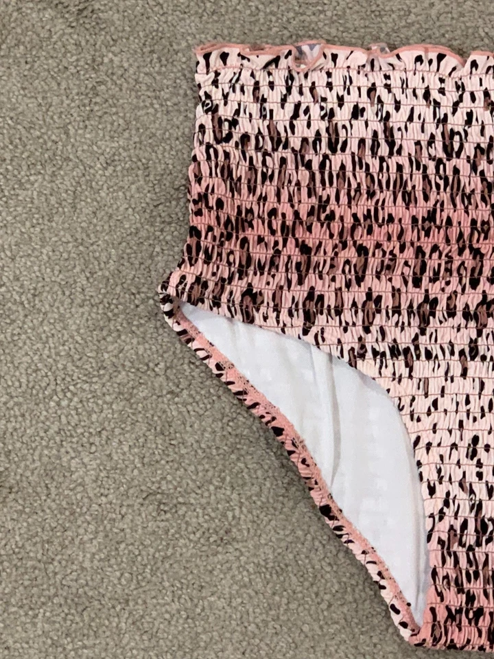 Shekini Bikini Tankini Traje de Baño Parte Inferior Mujer Talla Mediana Rosa Calado Leopardo Foto 3 de 4