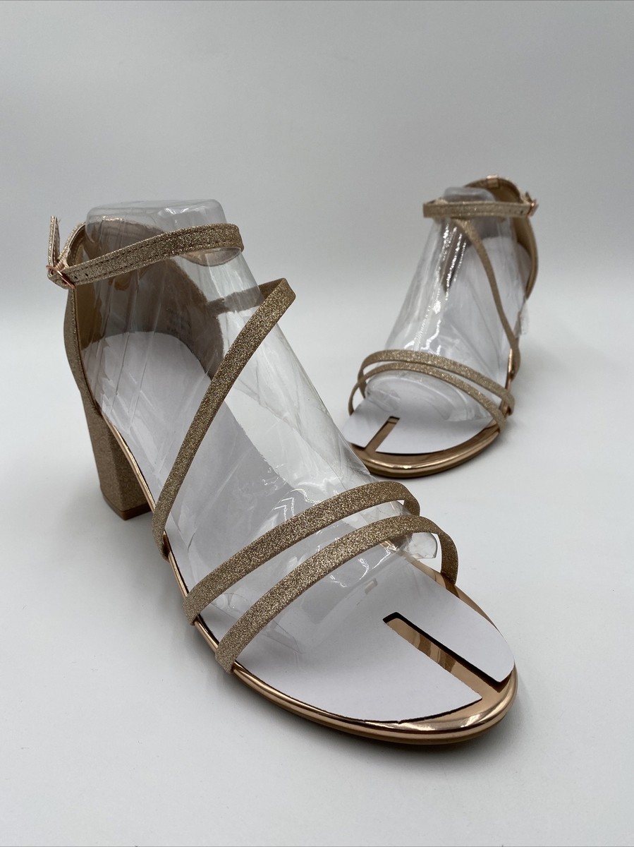 Journee Collection Womens Bella Pumps with Glitter Block Heel Rose Sz 11WD