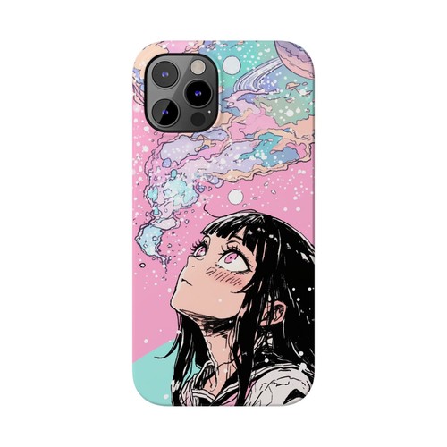 Anime Stargazing Phone Case, Slim Space iPhone Cover, Kawaii Manga Cute Girl - Picture 30 of 49
