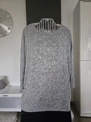 Only grauer Pullover mit kleinen Sternchen, Größe L - Bild 1 von 2