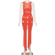 Micas Multilayer Mesh Women Party Dress Sexy Lace Up size M