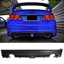 Fits 06-11 Civic 4DR Mugen RR Style Rear Bumper Lip Diffuser PP w/ 3rd Light