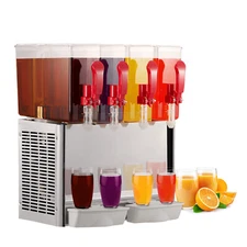 Commercial Beverage Dispenser 10.56 Gal Cold Ice Juice Dispenser 10L 4 Tanks