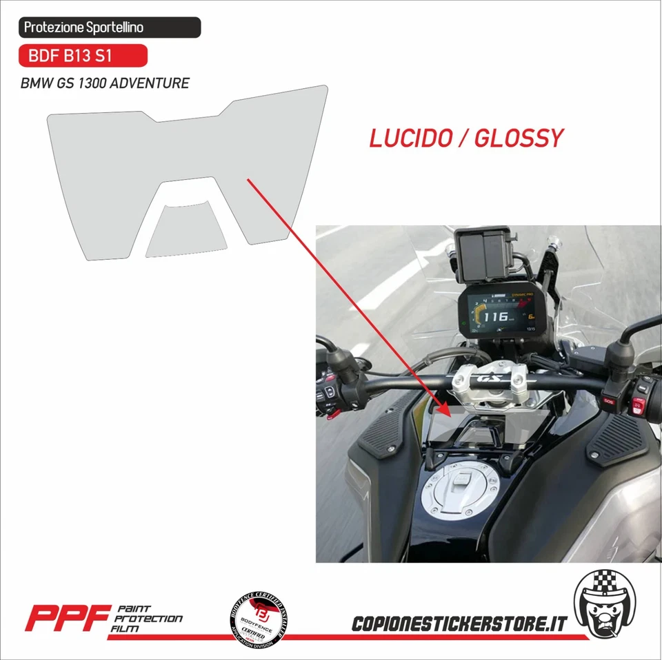 COPIONE STICKER STORE Protezione Sportello portaoggetti PPF antigraffio BMW R 1300 GS Adventure B13 S1