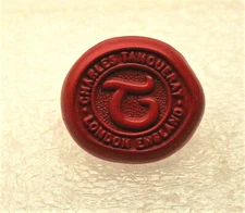 Charles Tanquery Faux Wax Seal Advertising Lapel Pin New NOS 2010s