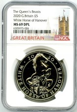 2020 GREAT BRITAIN WHITE HORSE OF HANOVER THE QUEENS BEASTS 5PND NGC MS69 DPL