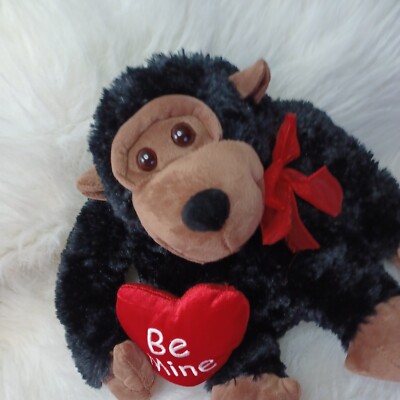 Valentine MONKEY GORILLA Plush 10'' With Heart Be Mine Stuffed Animal Walmart