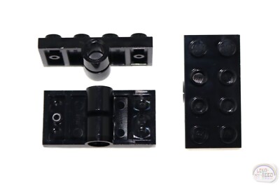 LEGO Technic - 8-Pcs, 2x4 Plate w/ Pin Holes - Black - New - (EV3