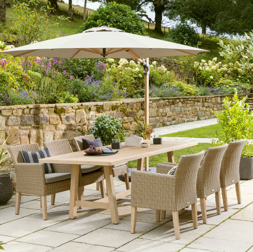 Brand New Home Kettler Cora Wicker Seat Dining Set Summer BBQ