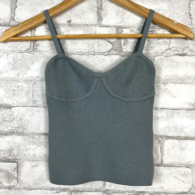 MADEWELL Women's Corset-Detail Overcast Crop Sweater Tank XXS NL178